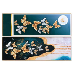 Obraz DKD Home Decor 180 x 3 x 60 cm Motyle (2 Sztuk)