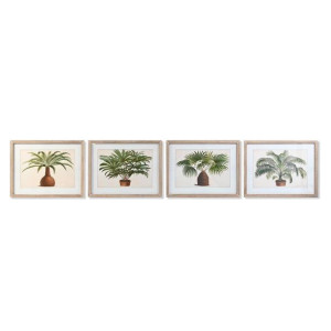 Obraz DKD Home Decor 65 x 2 x 50 cm Palmy Tropikalny (4 Części)
