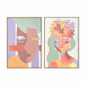 Obraz DKD Home Decor 63 x 4 x 93 cm Kobieta Miejska (2 Sztuk)