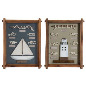 Obraz DKD Home Decor 34 x 4 x 46 cm Nudo Śródziemnomorski (2 Sztuk)