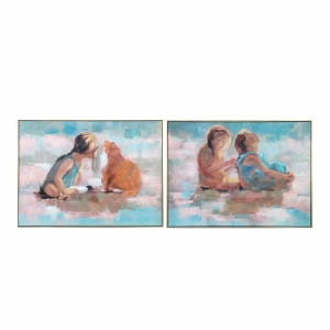 Płótno DKD Home Decor 80 x 3,5 x 60 cm Dzieci Shabby Chic (2 Sztuk)