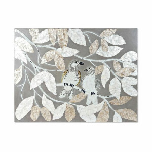 Płótno DKD Home Decor Szkło Kartki Drewno MDF (90 x 4 x 70 cm)