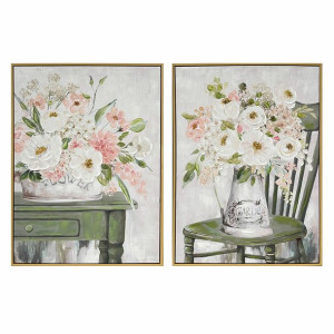 Obraz DKD Home Decor 60 x 3,5 x 80 cm Wazon Shabby Chic (2 Sztuk)