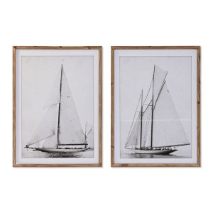 Obraz DKD Home Decor 60 x 2.5 x 80 cm 60 x 2,5 x 80 cm Żaglówka (2 Sztuk)