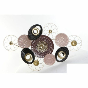 Dekoracja ścienna DKD Home Decor Różowy Złoty Metal (122 x 9 x 73.7 cm)