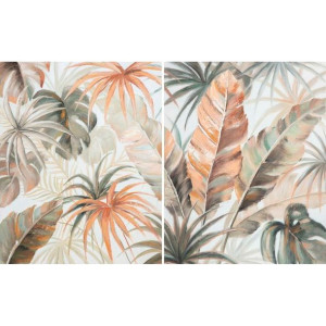 Obraz DKD Home Decor 80 x 3,7 x 100 cm Tropikalny (2 Sztuk)
