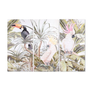 Obraz DKD Home Decor 90 x 3 x 190 cm Tropikalny (3 Sztuk)