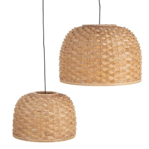 Lampa Sufitowa 51 x 51 x 35,5 cm Naturalny Naturalne Włókno (2 Sztuk)