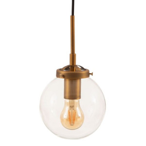 Lampa Sufitowa 15 x 15 x 28 cm Szkło Złoty Metal