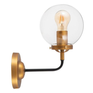 Lampa ścienna 15 x 32,5 cm Szkło Złoty Metal