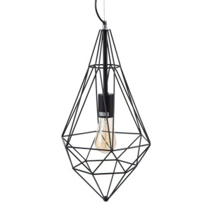 Lampa Sufitowa Czarny Metal 26 x 26 x 46 cm