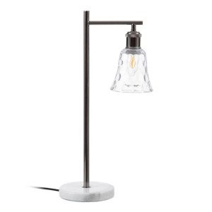 Lampa stołowa 20 x 16 x 54 cm Szkło Szary Metal