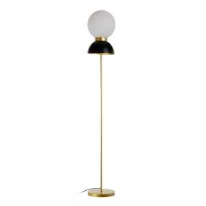 Lampa Stojąca 24,5 x 24,5 x 164 cm Szkło Czarny Metal Biały