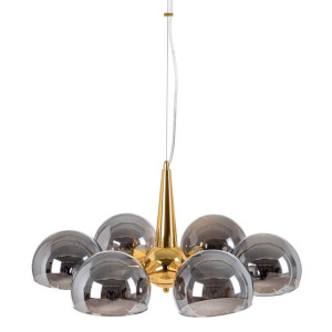 Lampa Sufitowa 60 x 60 x 67 cm Szkło Szary Metal Srebro