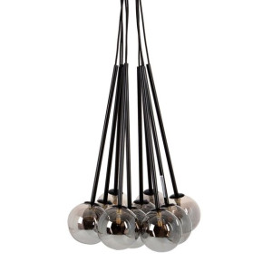 Lampa Sufitowa 91 x 60 x 155 cm Szkło Czarny Metal Nowoczesny