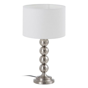 Lampa stołowa Tkanina syntetyczna Metal Srebro 30 x 30 x 57 cm
