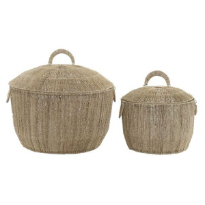 zestaw koszyków DKD Home Decor 51 x 51 x 48 cm Metal Juta Boho