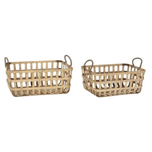 zestaw koszyków DKD Home Decor Bambus Tropikalny (44 x 31,5 x 25 cm)