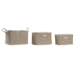 zestaw koszyków DKD Home Decor Bawełna Juta (41 x 31 x 27 cm)