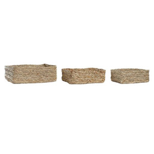 zestaw koszyków DKD Home Decor Naturalne Włókno (39 x 24 x 15 cm)