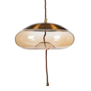 Lampa Sufitowa Szampan Szkło Metal 30 x 30 x 15 cm