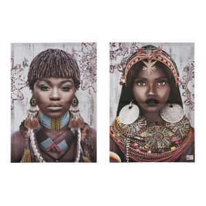 Obraz Kobieta etniczna (2 pcs) (50 x 1,5 x 70 cm)
