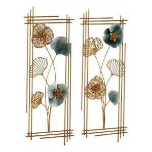 Zawieszka ozdobna Kvety 2 Części Mural Metal (37 x 3 x 92 cm)