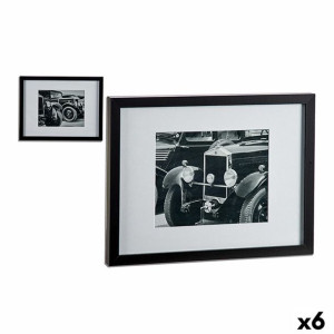 Obraz Samochód Szkło Czarny Drewno (6 Sztuk) (3 x 33 x 43 cm)