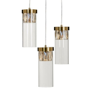 Lampa Sufitowa Szkło Złoty Metal 31 x 31 x 45 cm