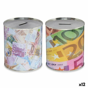 Skarbonka Wielokolorowy Metal Bilet (10 x 12 x 10 cm) (12 Sztuk)