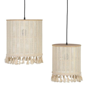 Lampa Sufitowa Naturalny Naturalne Włókno 33 x 33 x 33 cm (2 Sztuk)
