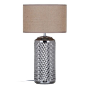 Lampa stołowa 28 x 28 x 50,5 cm Ceramika Srebro