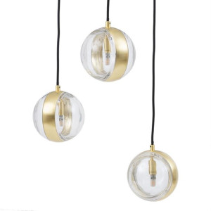 Lampa Sufitowa 15 x 15 x 120 cm Szkło Złoty Żelazo