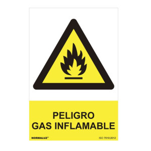 Znak Normaluz Peligro Gas Inflamable PVC (30 x 40 cm)