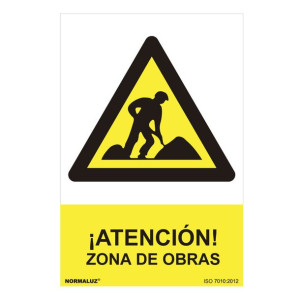 Znak Normaluz Zona de obras PVC (30 x 40 cm)
