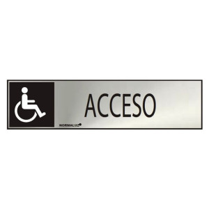 Znak Normaluz Acceso Stal nierdzewna (5 x 20 cm)