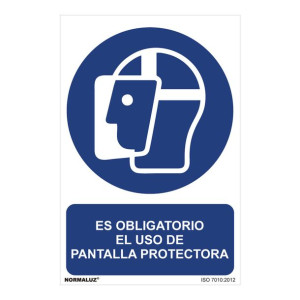 Znak Normaluz Es obligatorio el uso de pantalla protectora PVC (30 x 40 cm)