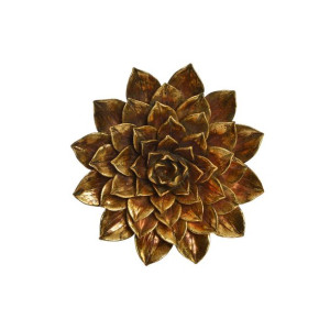 Dekoracja ścienna DKD Home Decor Kwiat Złoty 23 x 3 x 23 cm