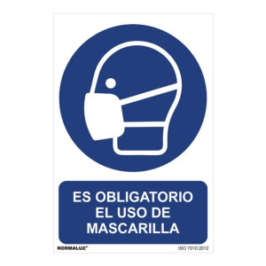 Znak Normaluz Es obligatorio el uso de mascarilla PVC (30 x 40 cm)