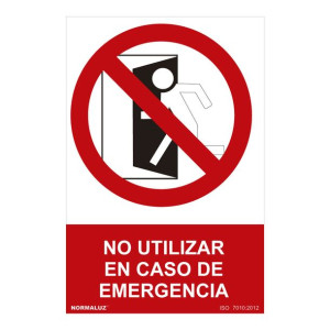 Znak Normaluz No utilizar en caso de emergencia PVC (30 x 40 cm)