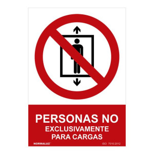 Znak Normaluz Personas no, exclusivamente para cargas PVC (30 x 40 cm)
