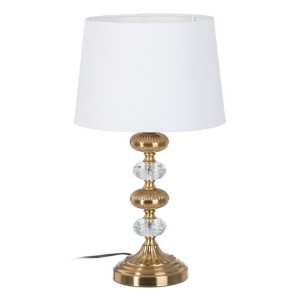 Lampa stołowa 30 x 30 x 52 cm Tkanina syntetyczna Złoty Metal