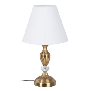 Lampa stołowa 25 x 25 x 43 cm Tkanina syntetyczna Złoty Metal