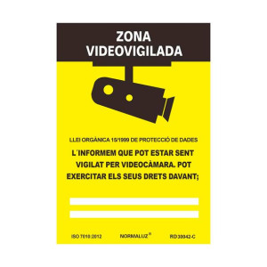 Znak Normaluz Zona videovigilada PVC (21 x 30 cm)
