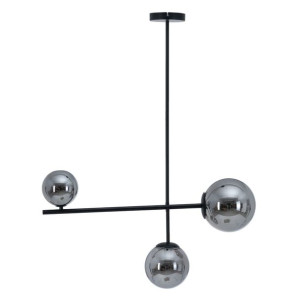 Lampa Sufitowa 70 x 18 x 90 cm Szkło Czarny Metal