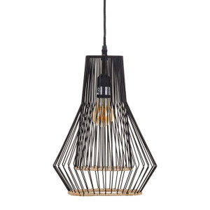 Lampa Sufitowa 28 x 28 x 36 cm Metal Biały Rattan