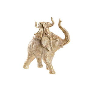 Figurka Dekoracyjna DKD Home Decor 24 x 10 x 25,5 cm Słoń Złoty Kolonialny