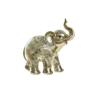 Figurka Dekoracyjna DKD Home Decor 24 x 10 x 24 cm Słoń Złoty Kolonialny