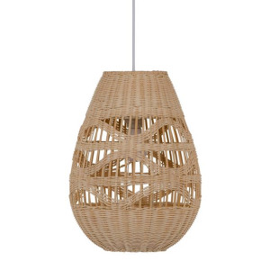 Lampa Sufitowa Metal Krem Rattan 31 x 31 x 41 cm