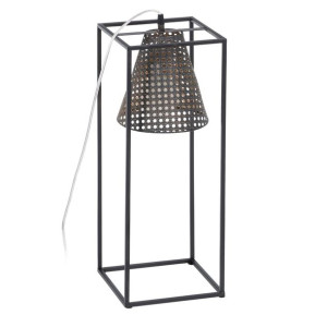 Lampa Stojąca Czarny Złoty Metal 20 x 20 x 57 cm